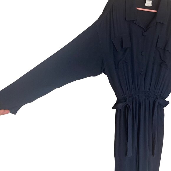 Carole Little Saint Tropez West Vintage Womens Jumpsuit Size 10 Black Crepe - Picture 4 of 15